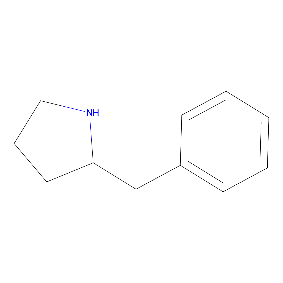 (2R)-2-(Phenylmethyl)pyrrolidine molecular structure, CAS 63328-13-2