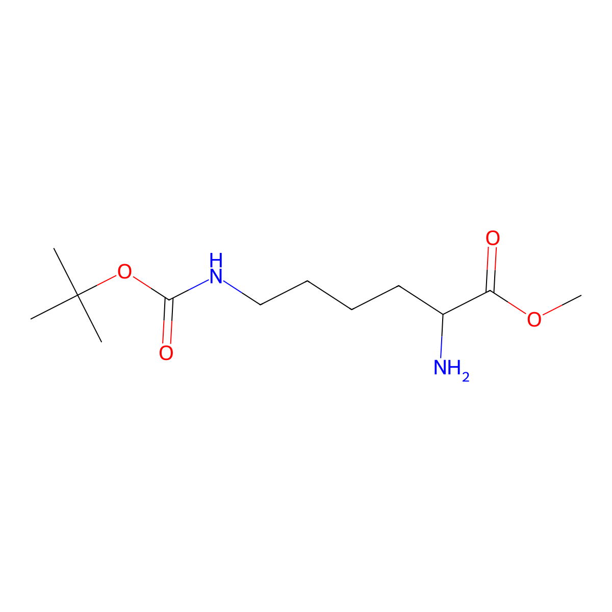 (R)-Methyl 2-amino-6-((tert-butoxycarbonyl)amino)hexanoate molecular structure, CAS 63328-49-4