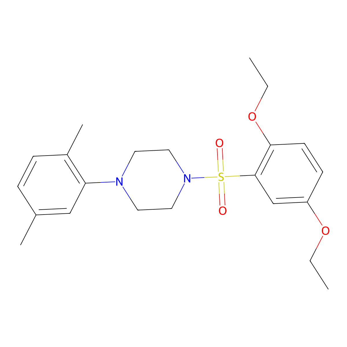 1-[(2,5-Diethoxyphenyl)sulfonyl]-4-(2,5-dimethylphenyl)piperazine molecular structure, CAS 633280-45-2