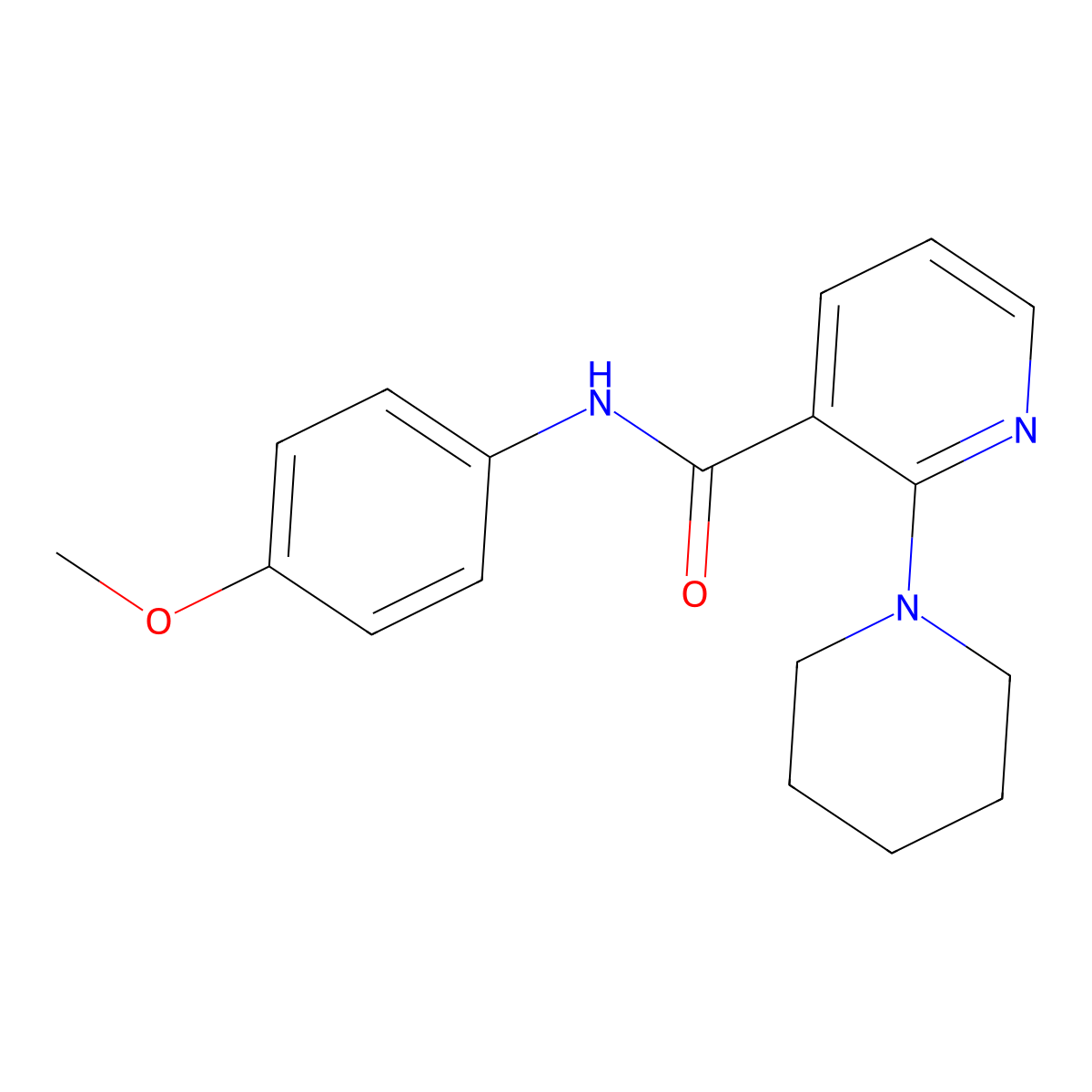N-(4-methoxyphenyl)-2-piperidin-1-ylpyridine-3-carboxamide molecular structure, CAS 633280-87-2