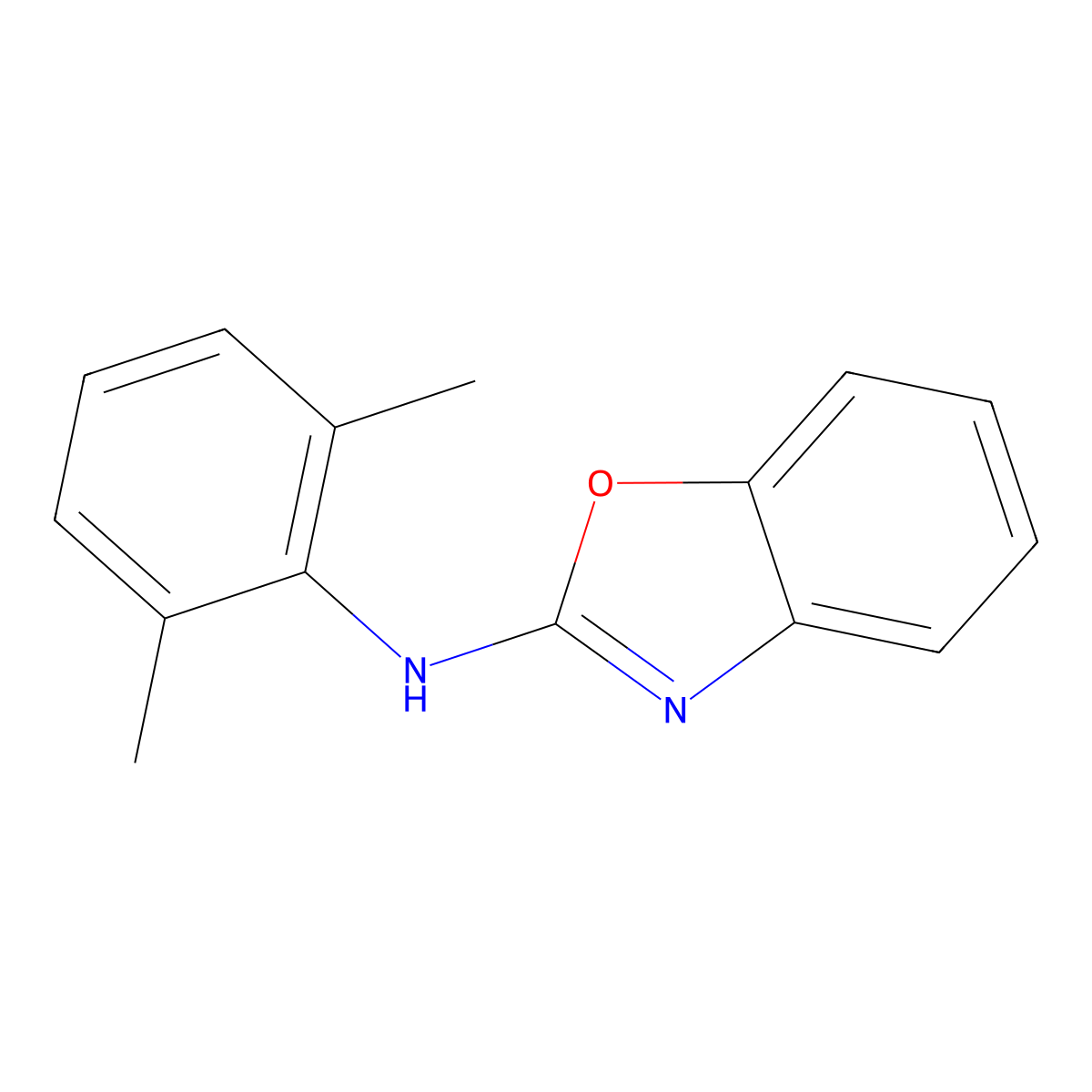 N-(2,6-dimethylphenyl)-1,3-benzoxazol-2-amine molecular structure, CAS 633282-09-4