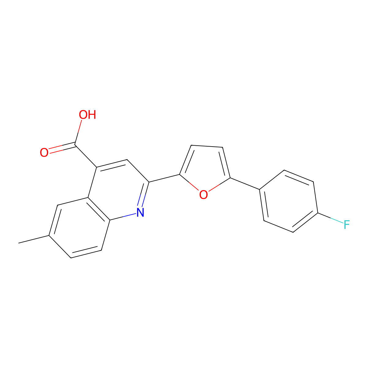 2-[5-(4-Fluorophenyl)furan-2-yl]-6-methylquinoline-4-carboxylic acid molecular structure, CAS 633282-36-7