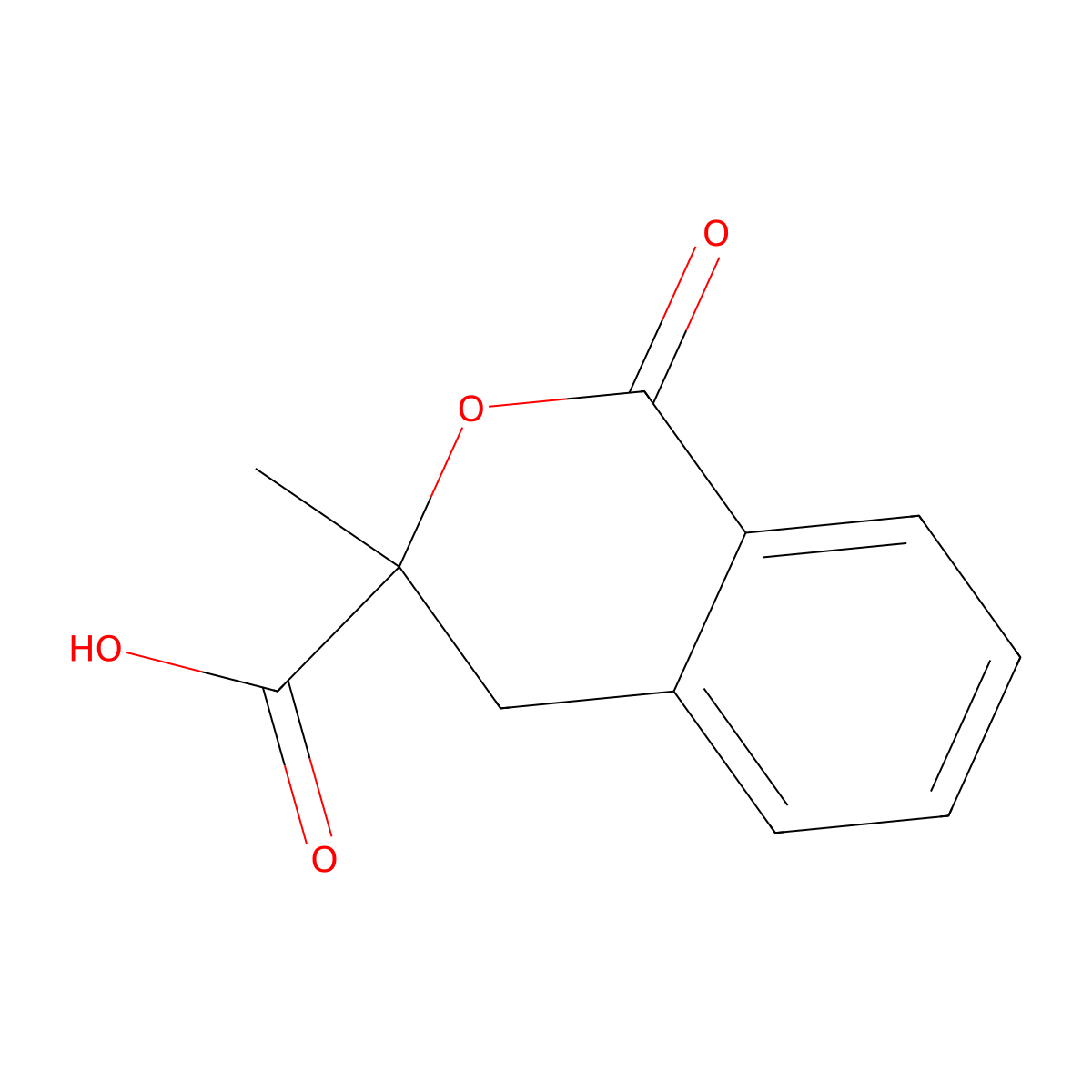 3-methyl-1-oxo-3,4-dihydro-1H-2-benzopyran-3-carboxylic acid molecular structure, CAS 633282-39-0