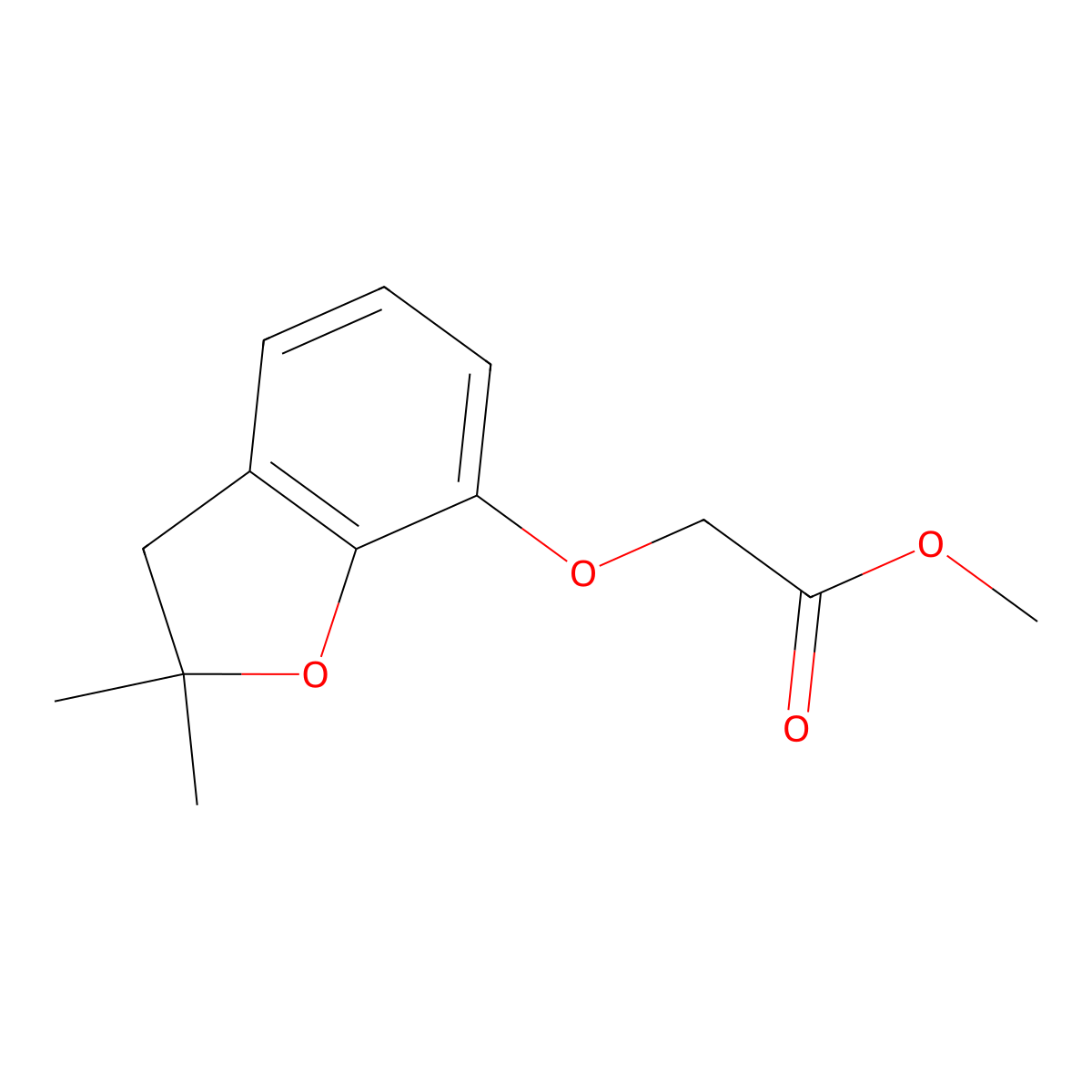 Methyl [(2,2-dimethyl-2,3-dihydro-1-benzofuran-7-yl)oxy]acetate molecular structure, CAS 633282-68-5