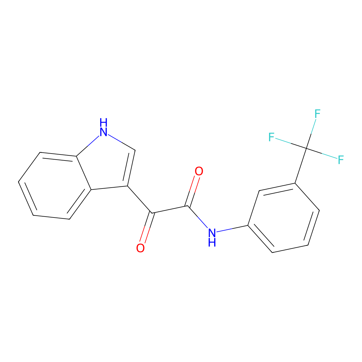 2-(1H-indol-3-yl)-2-oxo-N-[3-(trifluoromethyl)phenyl]acetamide molecular structure, CAS 633282-69-6
