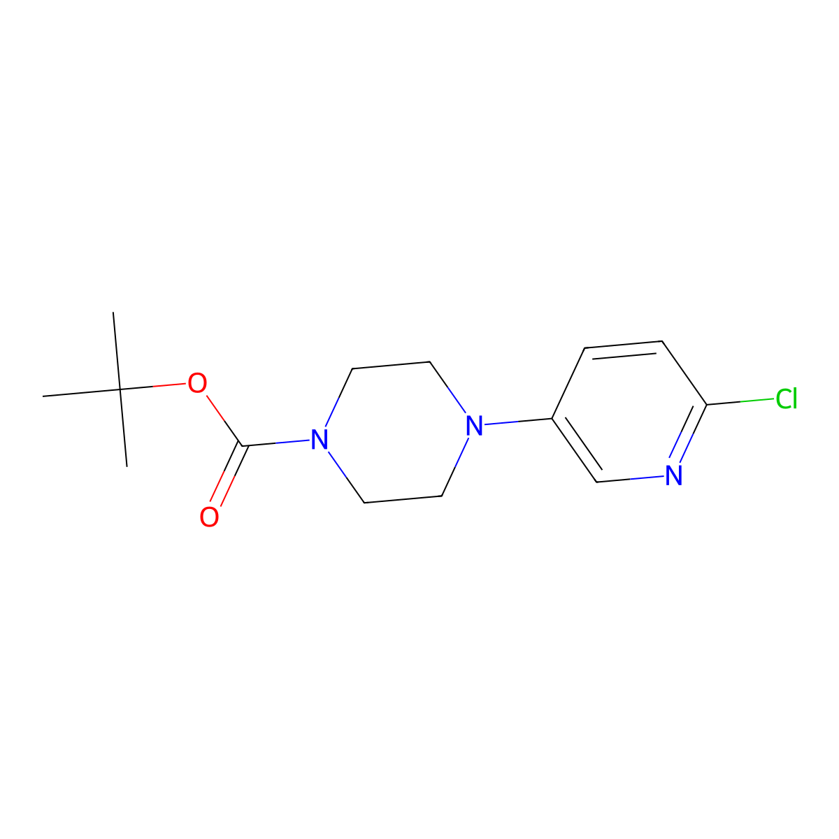Tert-butyl 4-(6-chloropyridin-3-yl)piperazine-1-carboxylate molecular structure, CAS 633283-53-1