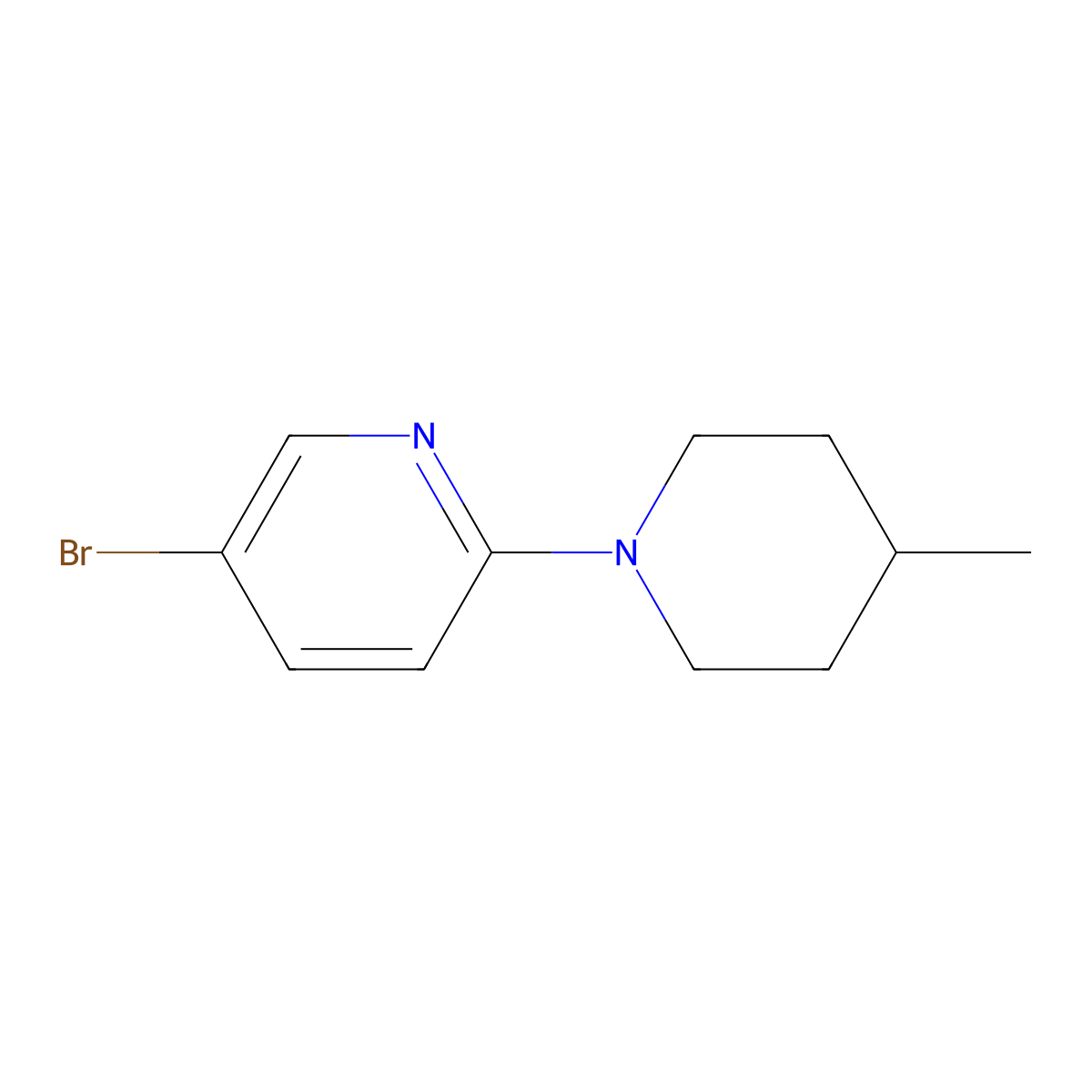5-Bromo-2-(4-methylpiperidin-1-yl)pyridine molecular structure, CAS 633283-66-6