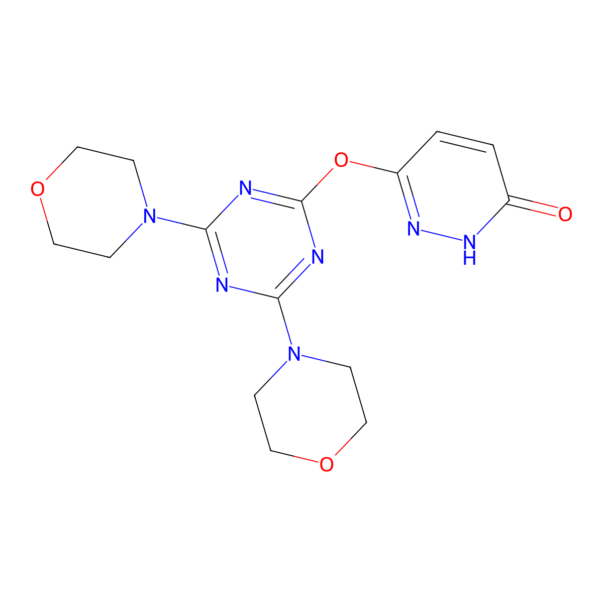 3-[(4,6-dimorpholin-4-yl-1,3,5-triazin-2-yl)oxy]-1H-pyridazin-6-one molecular structure, CAS 633283-99-5