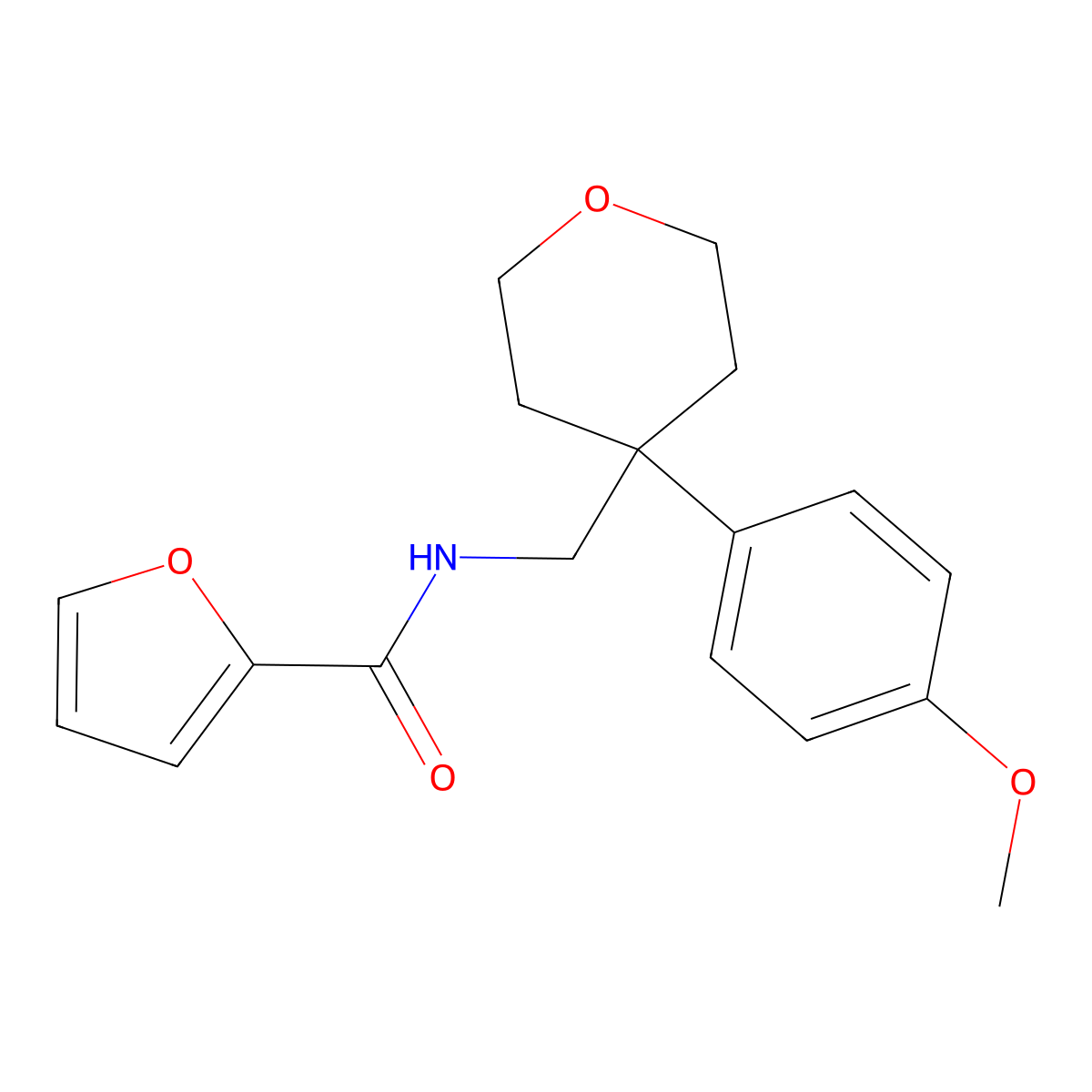 N-{[4-(4-Methoxyphenyl)oxan-4-YL]methyl}furan-2-carboxamide molecular structure, CAS 633284-07-8