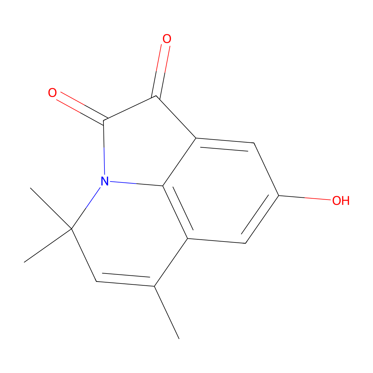8-hydroxy-4,4,6-trimethyl-4H-pyrrolo[3,2,1-ij]quinoline-1,2-dione molecular structure, CAS 633287-28-2