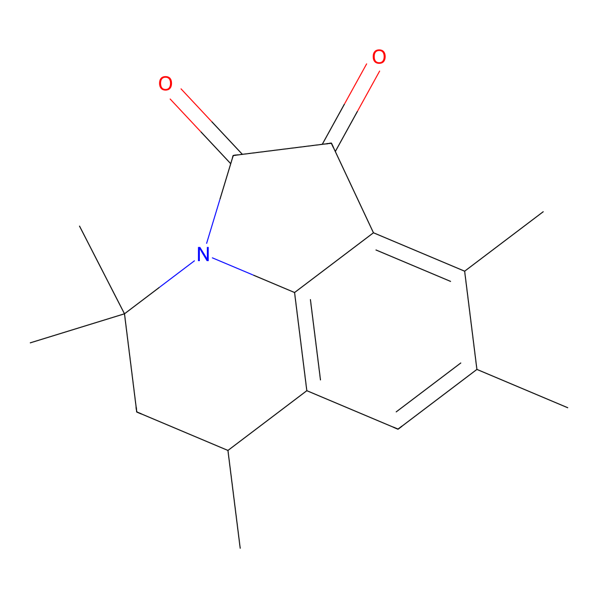 4,4,6,8,9-Pentamethyl-5,6-dihydro-4H-pyrrolo[3,2,1-ij]quinoline-1,2-dione molecular structure, CAS 633287-32-8