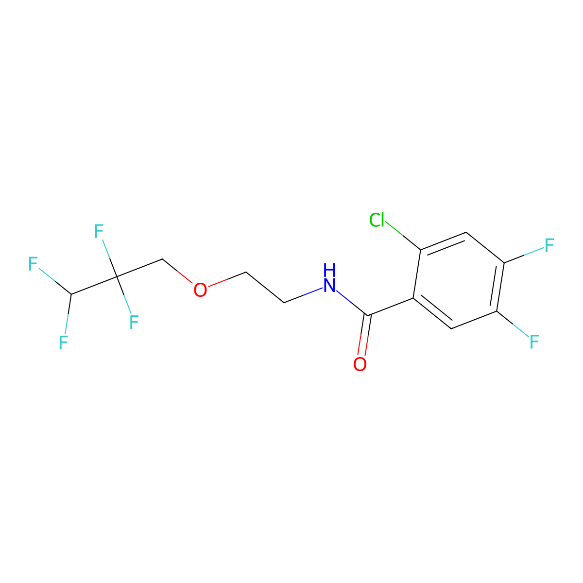 2-chloro-4,5-difluoro-N-[2-(2,2,3,3-tetrafluoropropoxy)ethyl]benzamide molecular structure, CAS 633287-41-9