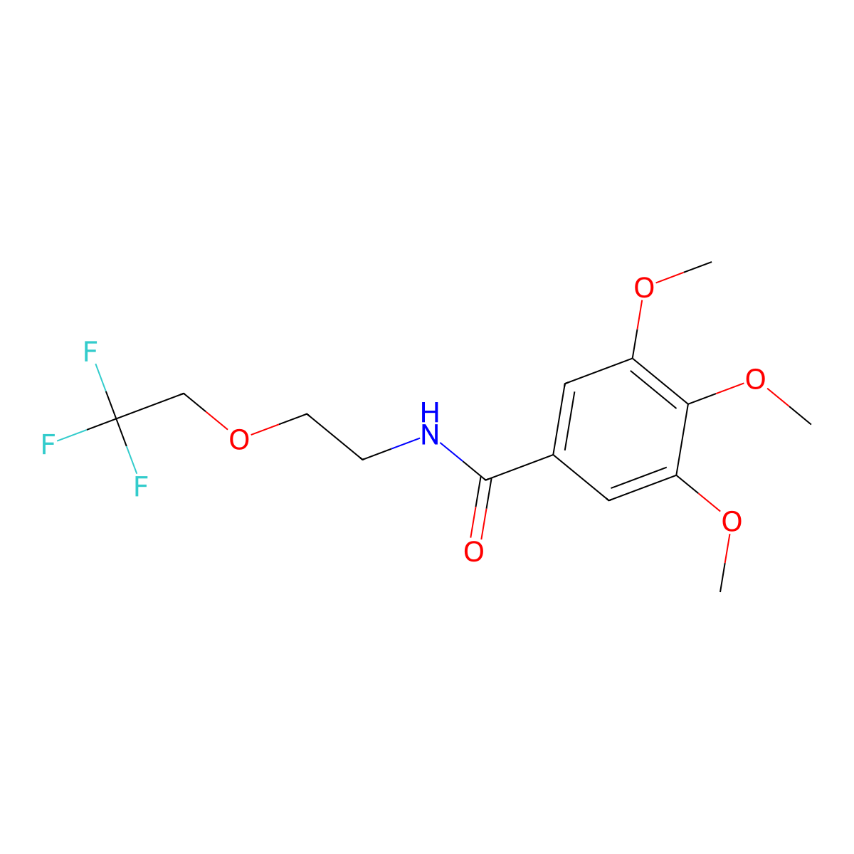 3,4,5-trimethoxy-N-[2-(2,2,2-trifluoroethoxy)ethyl]benzamide molecular structure, CAS 633287-43-1