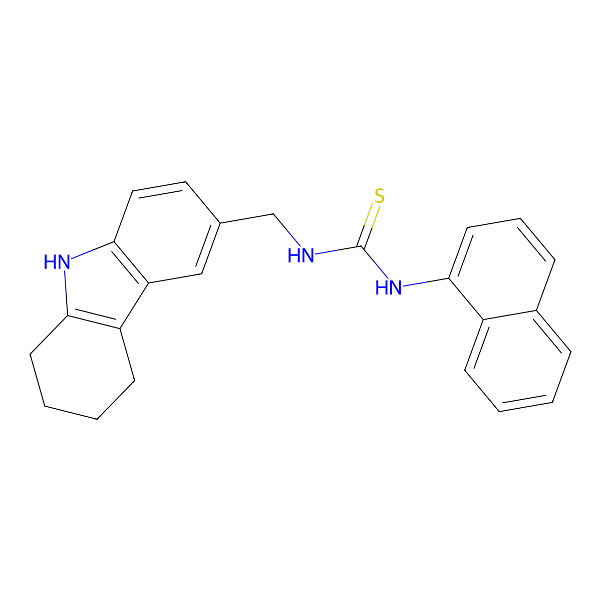 1-naphthalen-1-yl-3-(6,7,8,9-tetrahydro-5H-carbazol-3-ylmethyl)thiourea molecular structure, CAS 633287-48-6