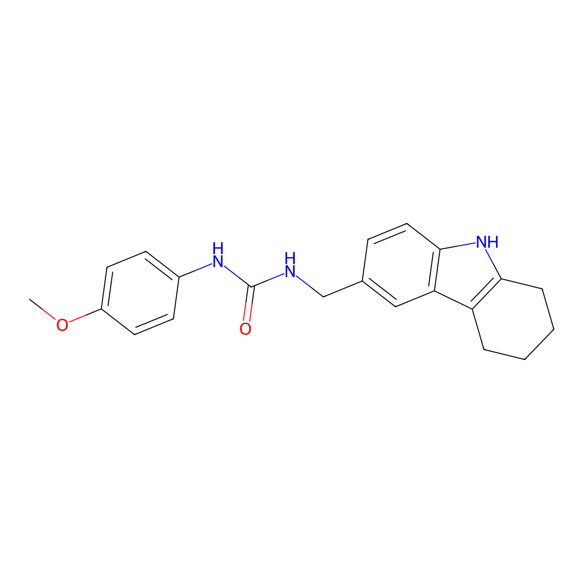 1-(4-methoxyphenyl)-3-(6,7,8,9-tetrahydro-5H-carbazol-3-ylmethyl)urea molecular structure, CAS 633287-49-7
