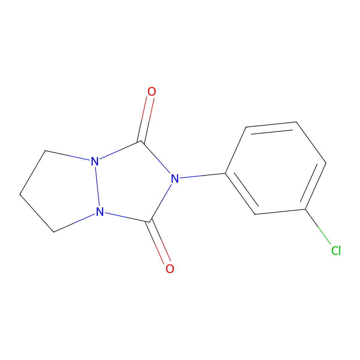 2-(3-chlorophenyl)dihydro-1H,5H-pyrazolo[1,2-a][1,2,4]triazole-1,3(2H)-dione molecular structure, CAS 633287-62-4