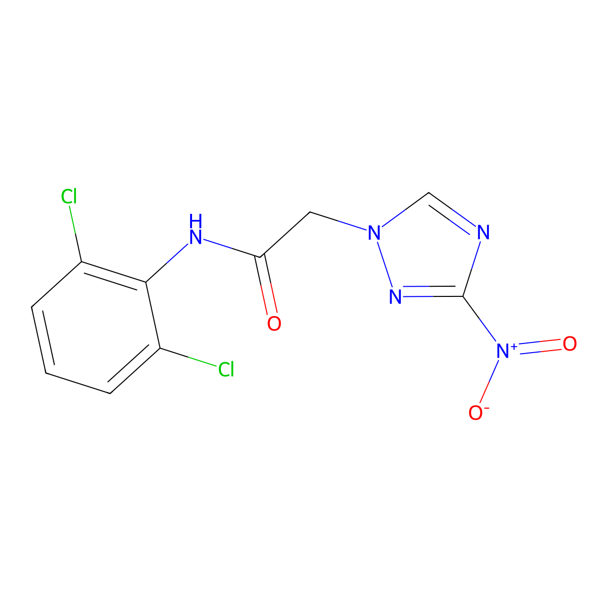 N-(2,6-dichlorophenyl)-2-(3-nitro-1H-1,2,4-triazol-1-yl)acetamide molecular structure, CAS 633287-68-0