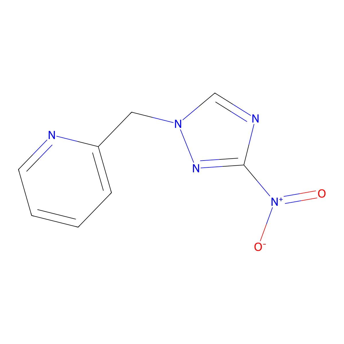 2-[(3-nitro-1H-1,2,4-triazol-1-yl)methyl]pyridine molecular structure, CAS 633287-69-1