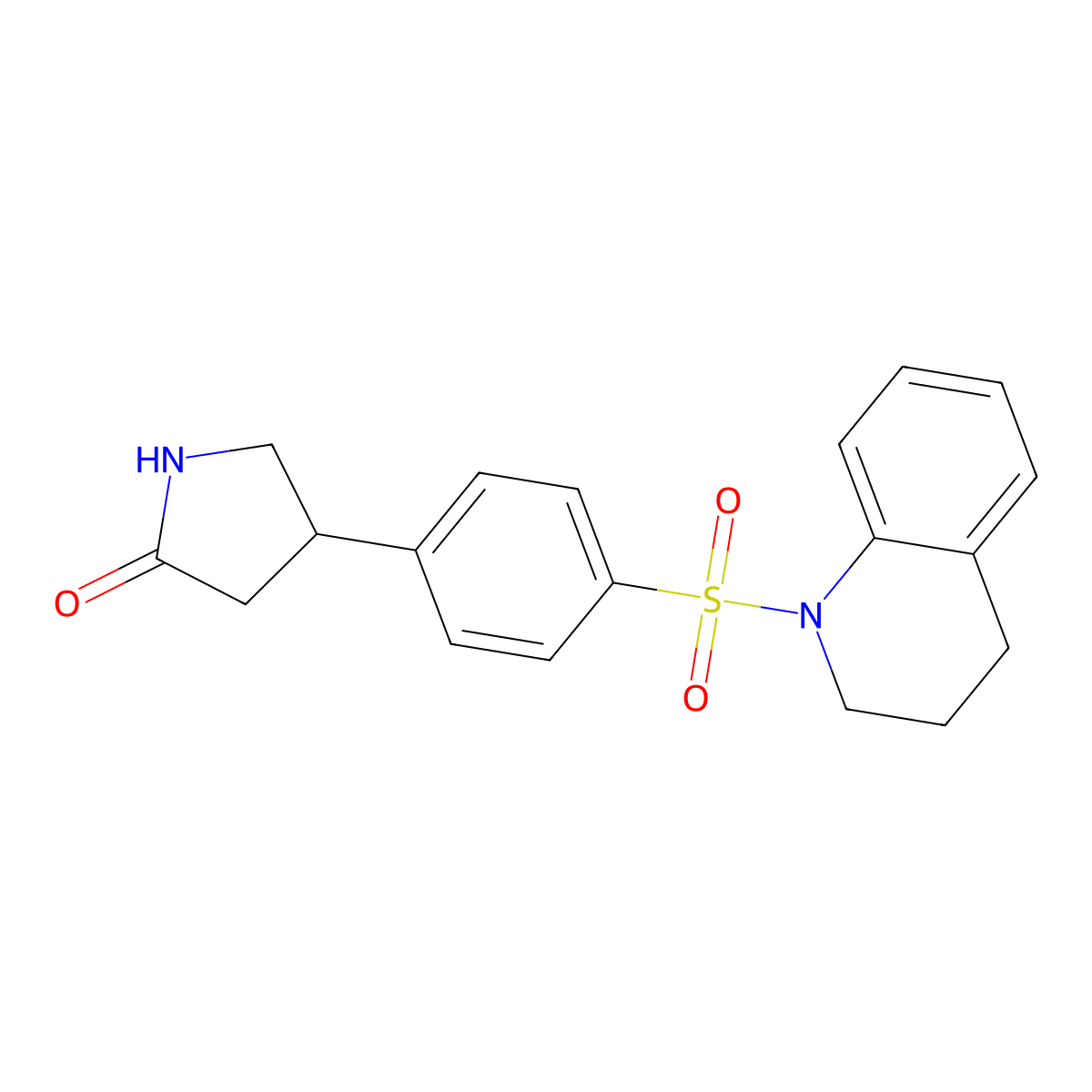 4-[4-(3,4-dihydroquinolin-1(2H)-ylsulfonyl)phenyl]pyrrolidin-2-one molecular structure, CAS 633287-83-9