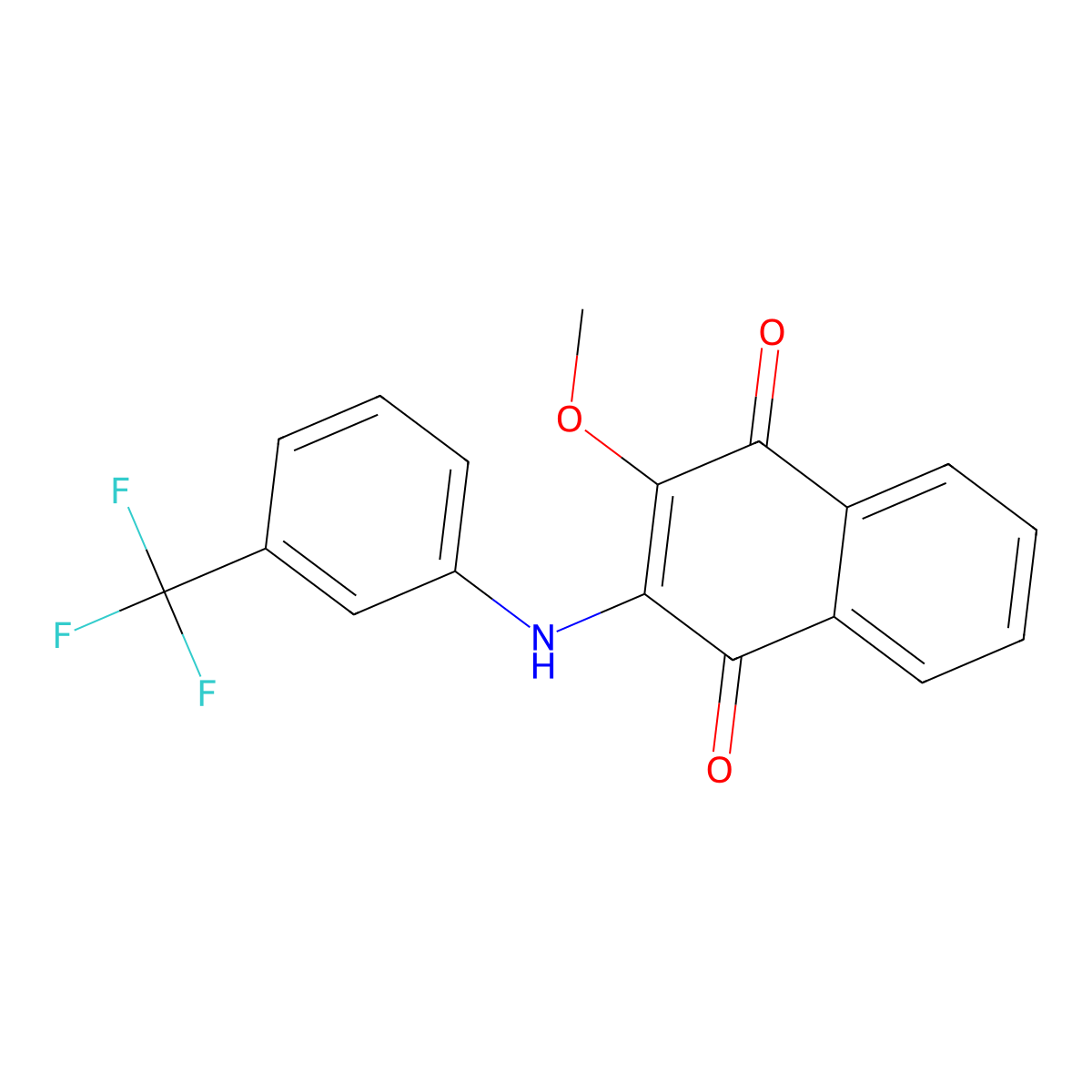 2-Methoxy-3-[3-(trifluoromethyl)anilino]naphthalene-1,4-dione molecular structure, CAS 633288-72-9