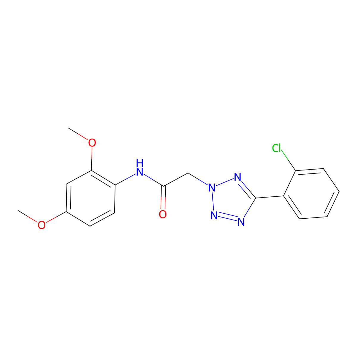 2-[5-(2-chlorophenyl)tetrazol-2-yl]-N-(2,4-dimethoxyphenyl)acetamide molecular structure, CAS 633288-90-1