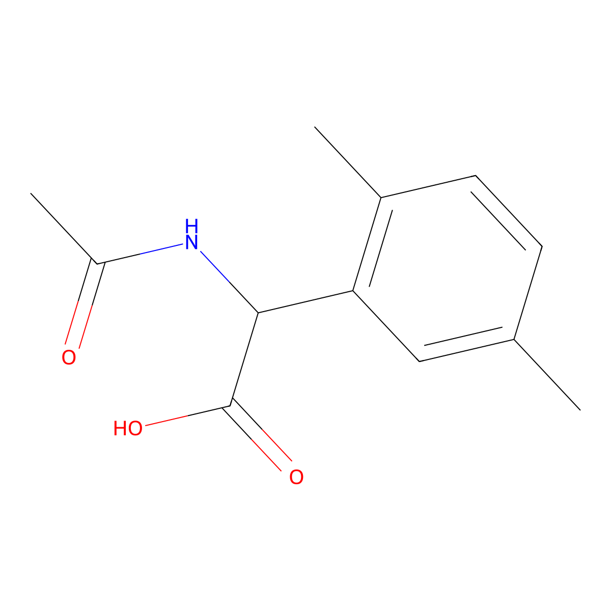 2-Acetamido-2-(2,5-dimethylphenyl)acetic acid molecular structure, CAS 63329-14-6