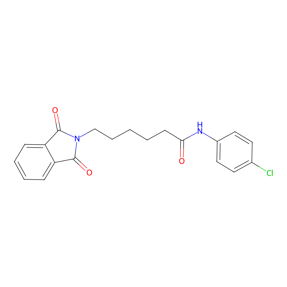 2H-Isoindole-2-hexanamide, N-(4-chlorophenyl)-1,3-dihydro-1,3-dioxo- molecular structure, CAS 63329-98-6
