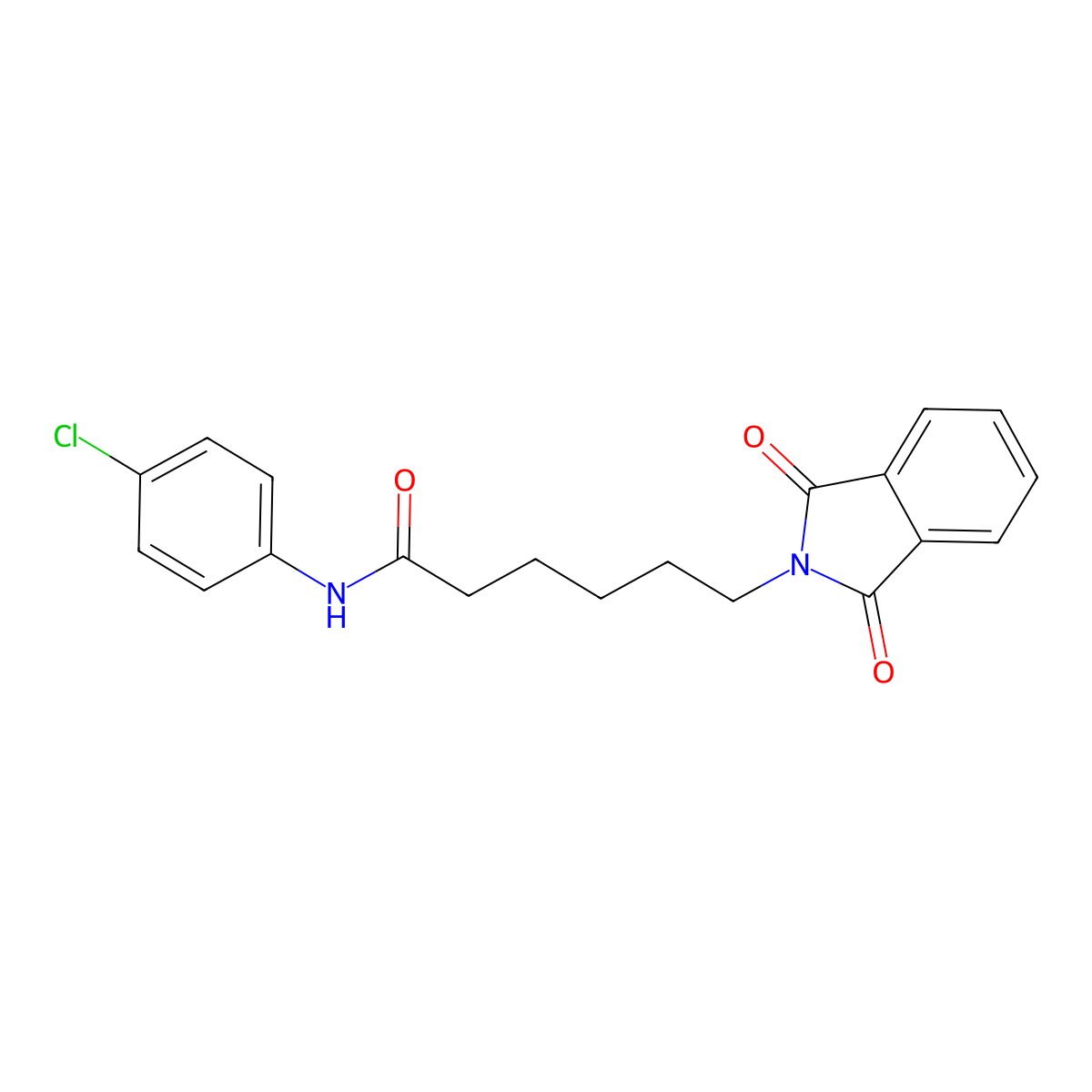 2H-Isoindole-2-hexanamide, N-(4-chlorophenyl)-1,3-dihydro-1,3-dioxo- molecular structure, CAS 63329-98-6