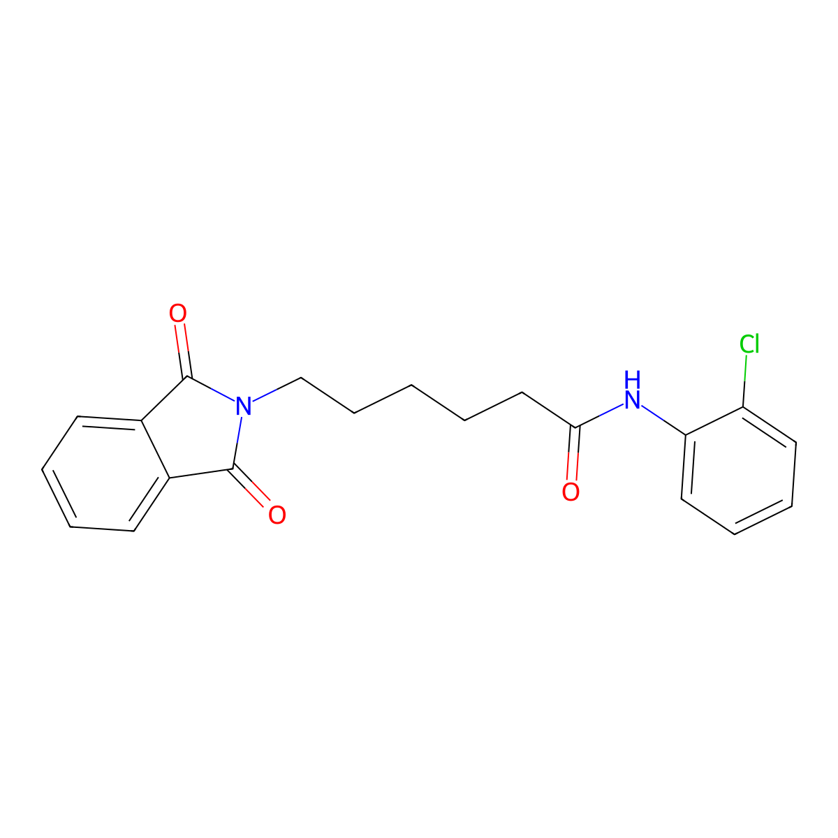 2H-Isoindole-2-hexanamide, N-(2-chlorophenyl)-1,3-dihydro-1,3-dioxo- molecular structure, CAS 63329-99-7