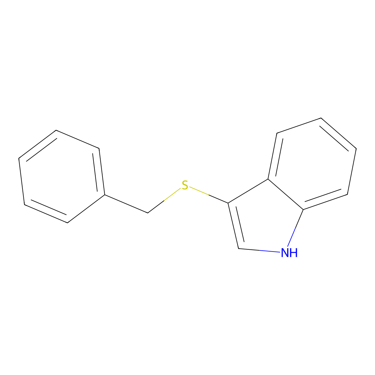 3-benzylsulfanyl-1H-indole molecular structure, CAS 633291-96-0