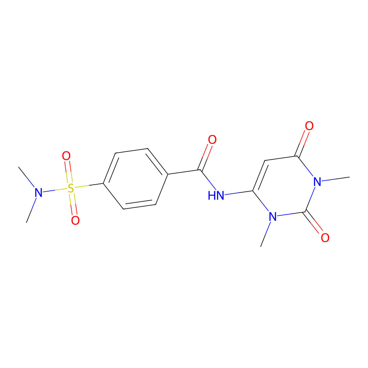 N-(1,3-dimethyl-2,6-dioxopyrimidin-4-yl)-4-(dimethylsulfamoyl)benzamide molecular structure, CAS 633296-82-9