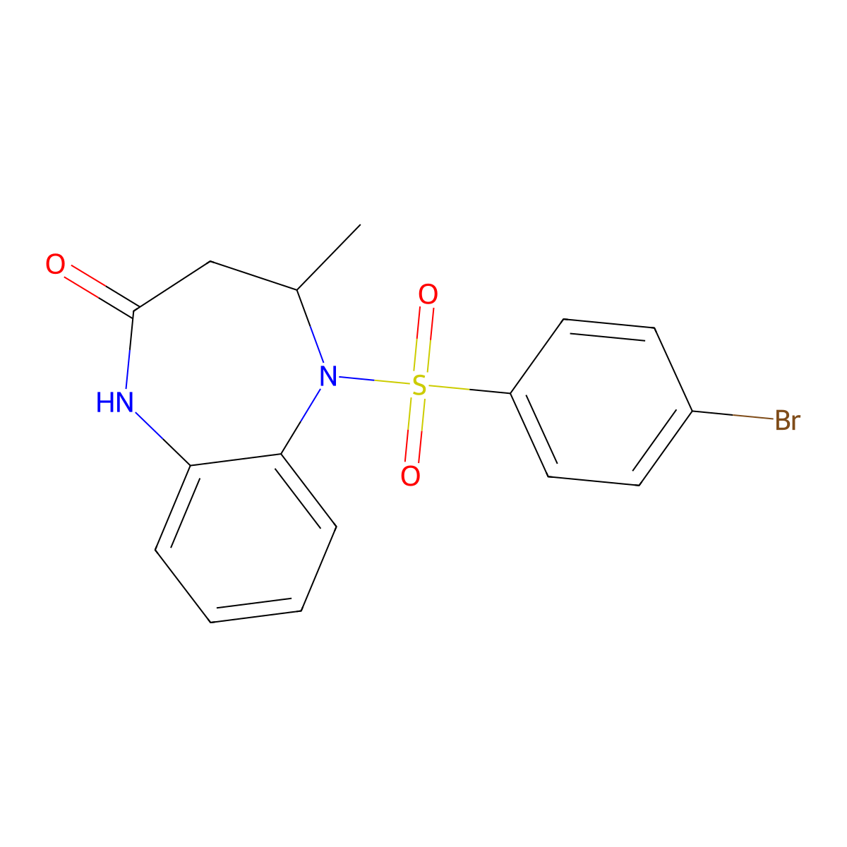 5-[(4-bromophenyl)sulfonyl]-4-methyl-1,3,4,5-tetrahydro-2H-1,5-benzodiazepin-2-one molecular structure, CAS 633299-27-1