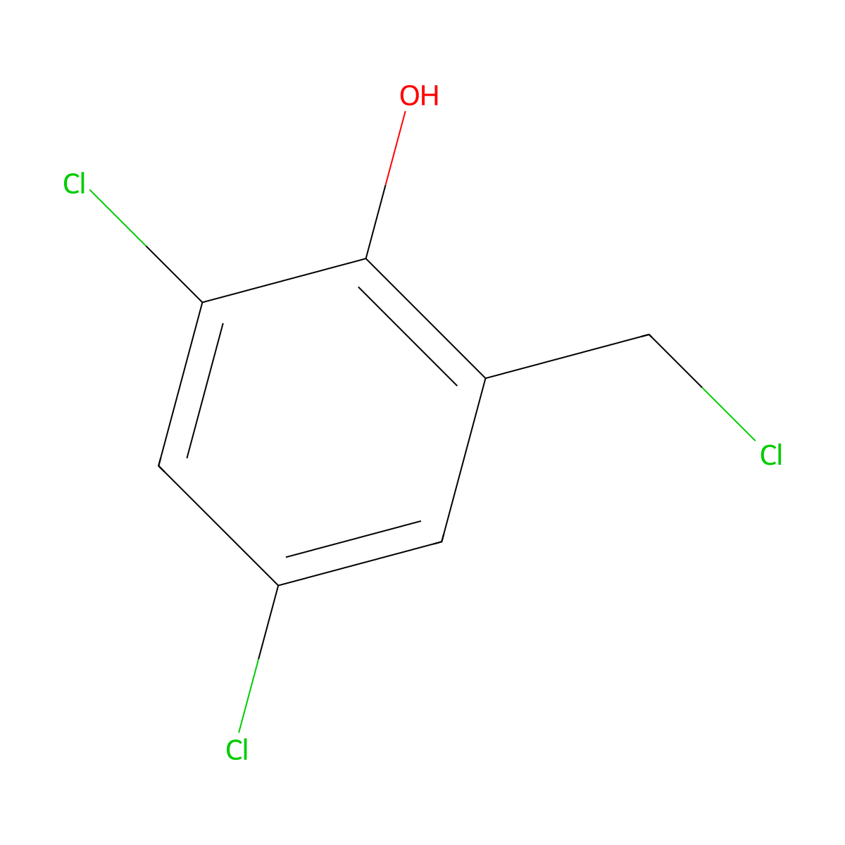2,4-Dichloro-6-(chloromethyl)phenol molecular structure, CAS 6333-33-1