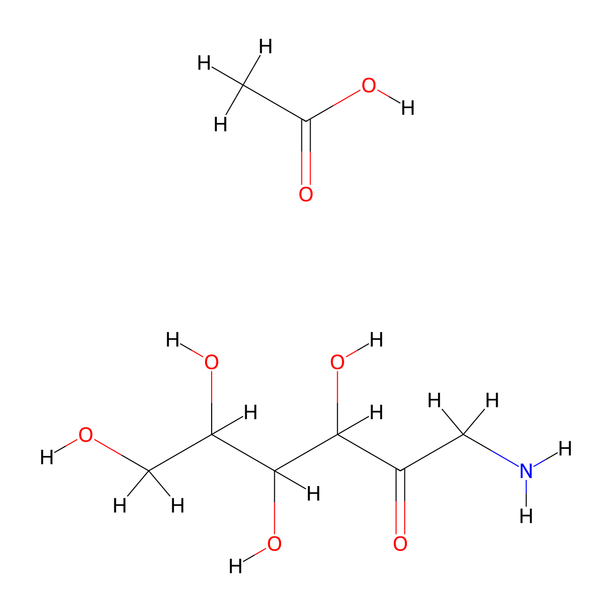 Acetic acid;1-amino-3,4,5,6-tetrahydroxyhexan-2-one molecular structure, CAS 6333-49-9