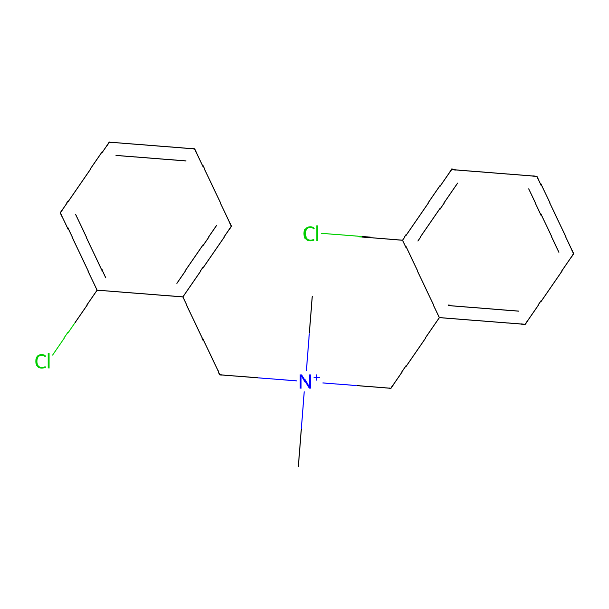 Bis[(2-chlorophenyl)methyl]-dimethylazanium molecular structure, CAS 6333-98-8