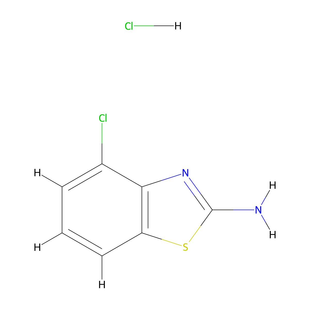 2-Amino-4-chloro-benzothiazole hydrochloride molecular structure, CAS 63330-57-4