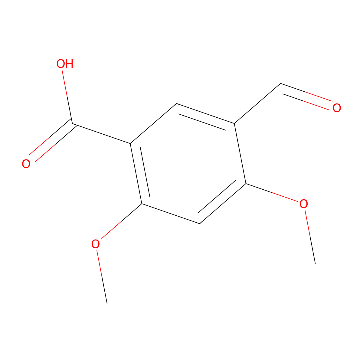 5-Formyl-2,4-dimethoxybenzoic acid molecular structure, CAS 633300-30-8