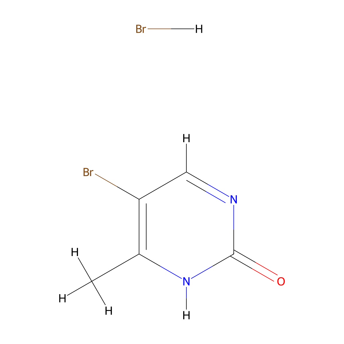 5-Bromo-4-methylpyrimidin-2(1H)-one hydrobromide molecular structure, CAS 63331-36-2
