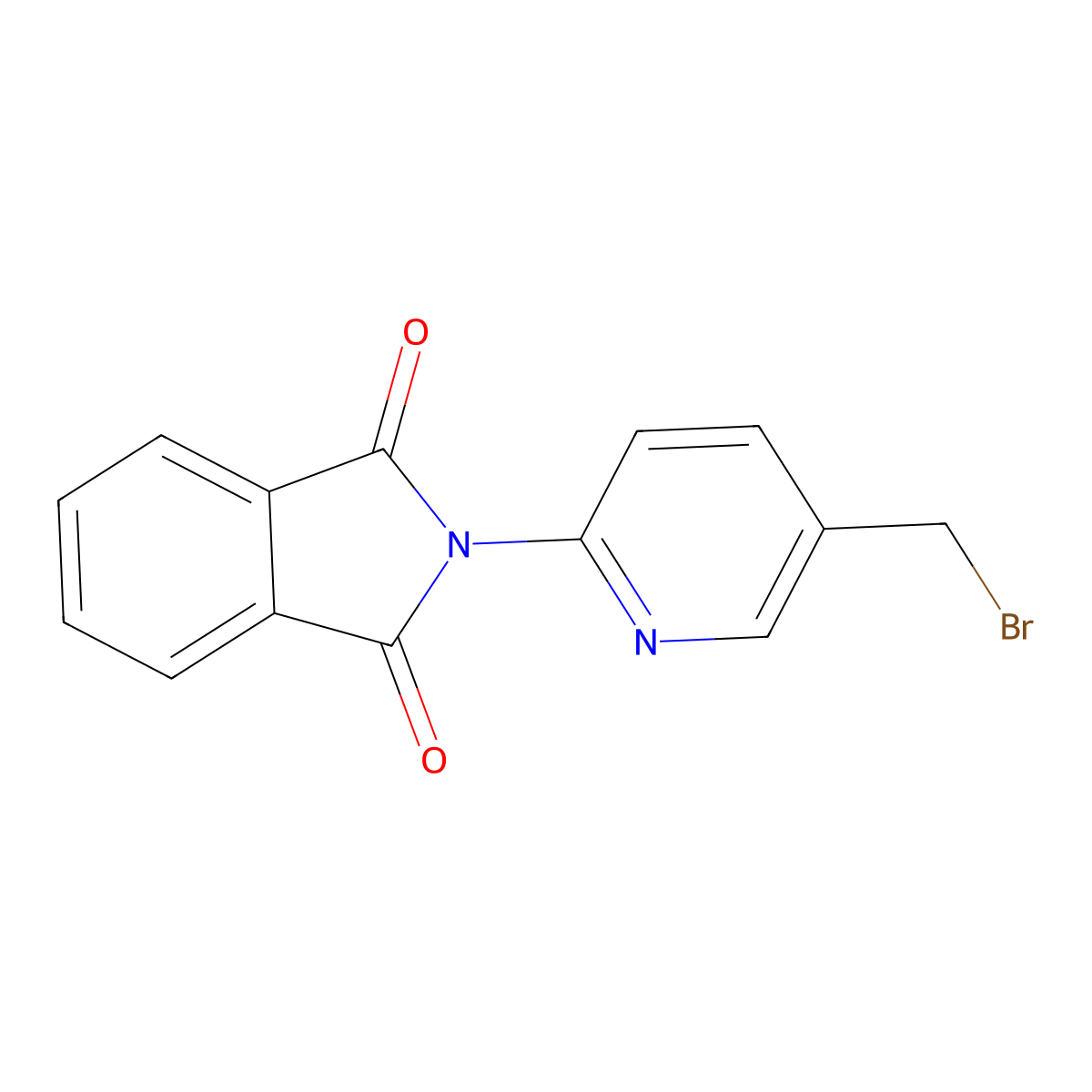 2-(5-(Bromomethyl)pyridin-2-yl)isoindoline-1,3-dione molecular structure, CAS 633312-49-9