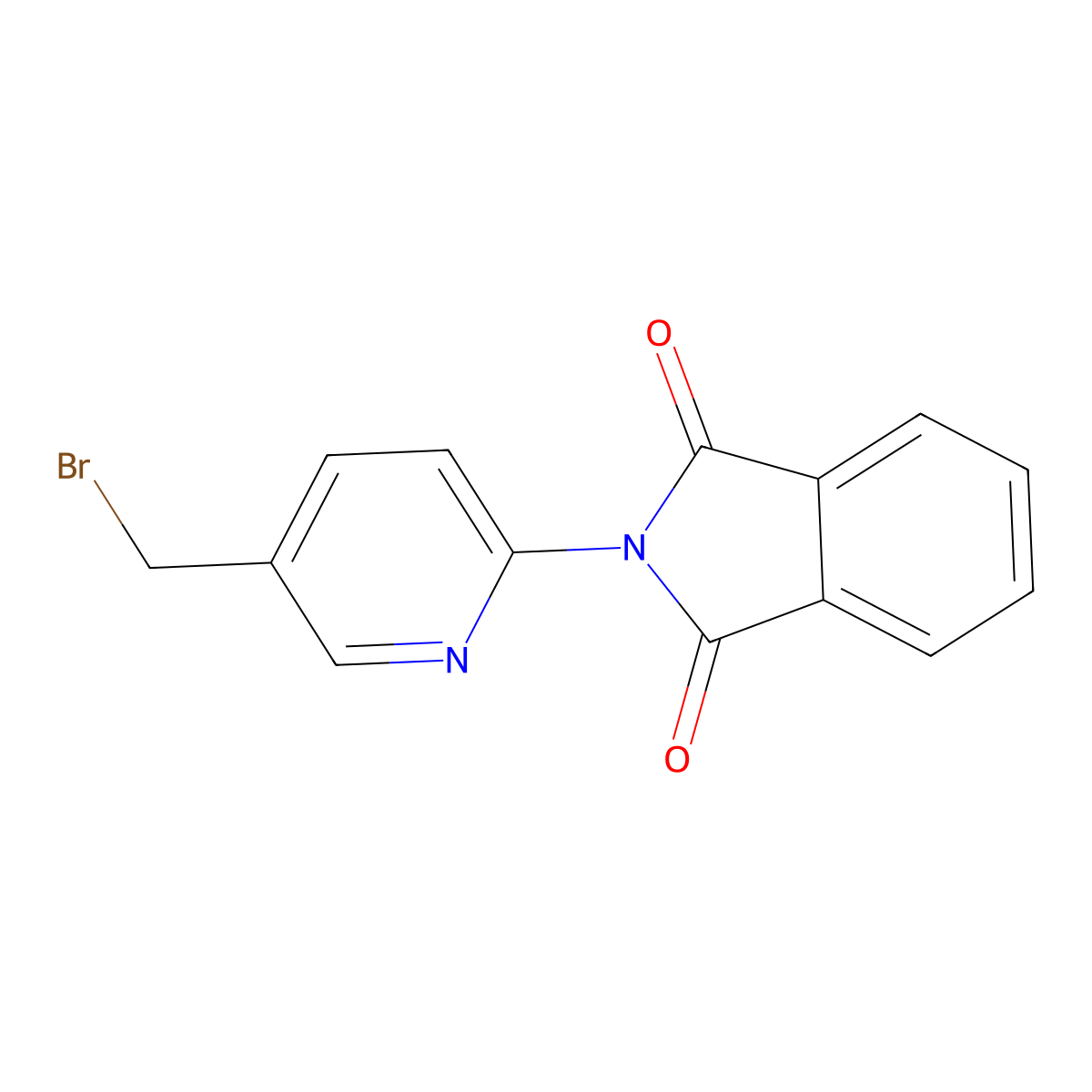 2-(5-(Bromomethyl)pyridin-2-yl)isoindoline-1,3-dione molecular structure, CAS 633312-49-9