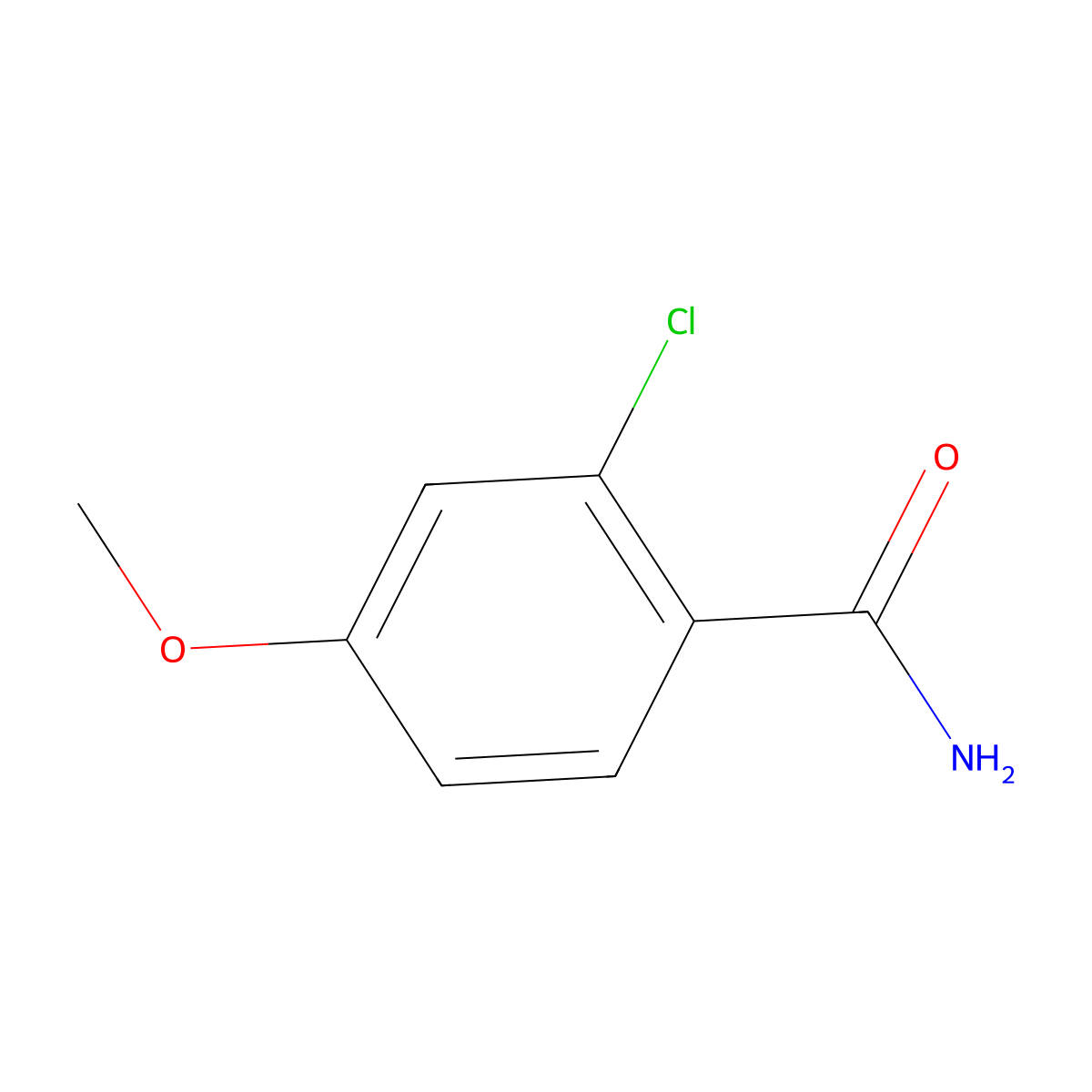 2-Chloro-4-methoxybenzamide molecular structure, CAS 633313-76-5