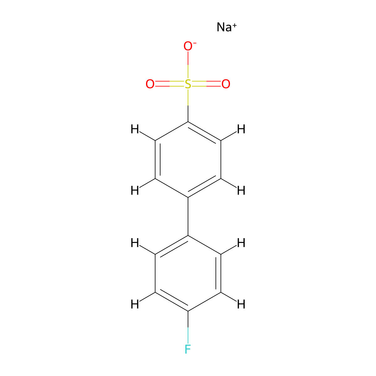 Sodium 4'-fluoro-[1,1'-biphenyl]-4-sulfonate molecular structure, CAS 633314-20-2