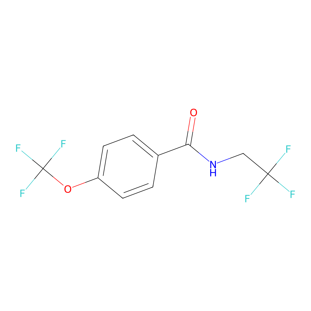 N-(2,2,2-trifluoroethyl)-4-(trifluoromethoxy)benzamide molecular structure, CAS 633317-72-3