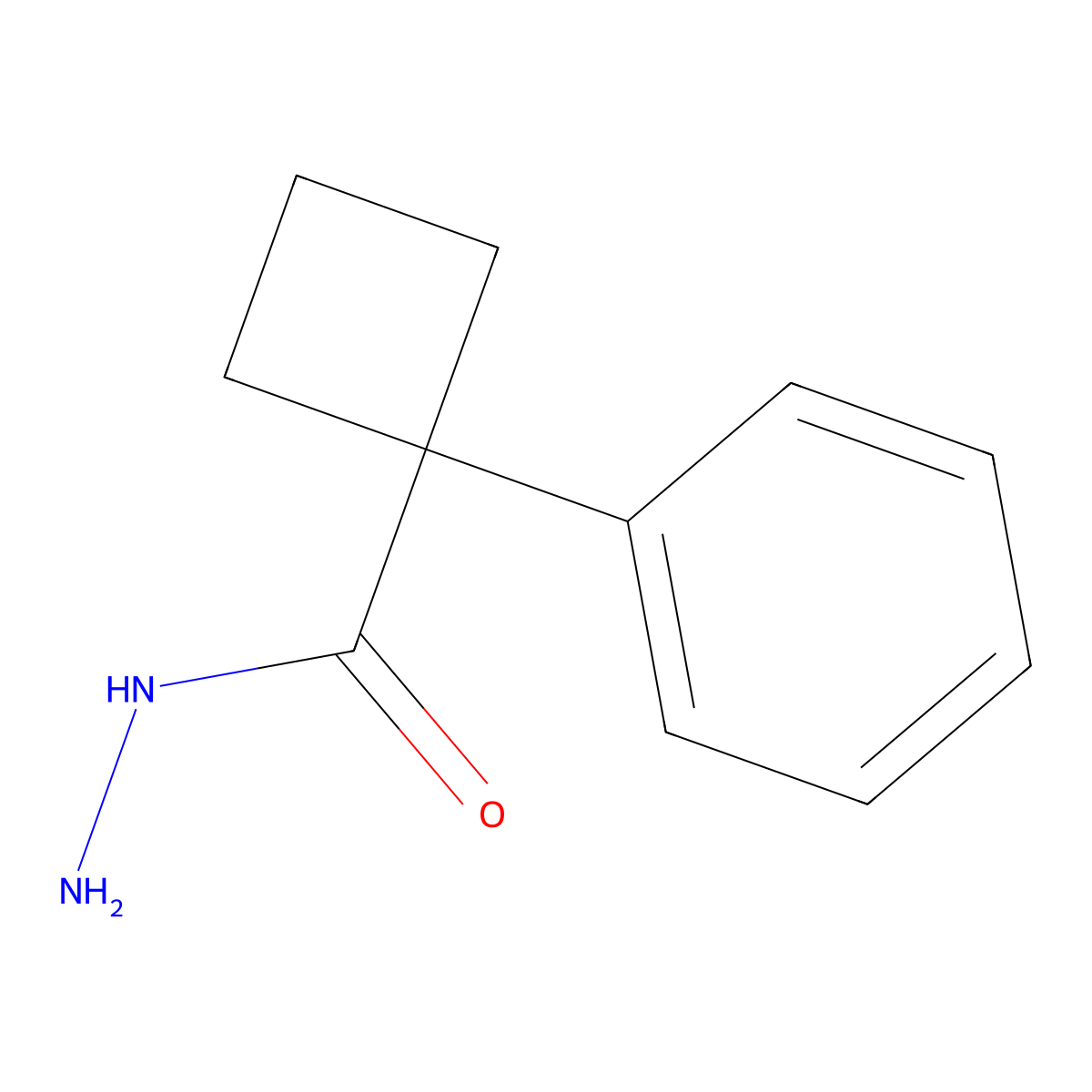 1-Phenylcyclobutanecarbohydrazide molecular structure, CAS 633317-80-3