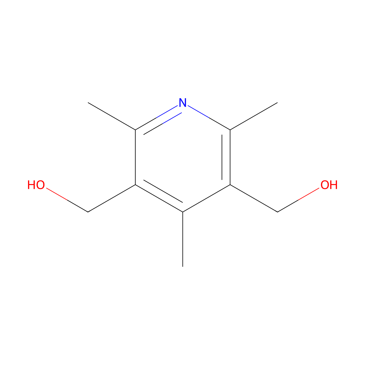 2,4,6-Trimethyl-3,5-pyridinedimethanol molecular structure, CAS 633318-43-1