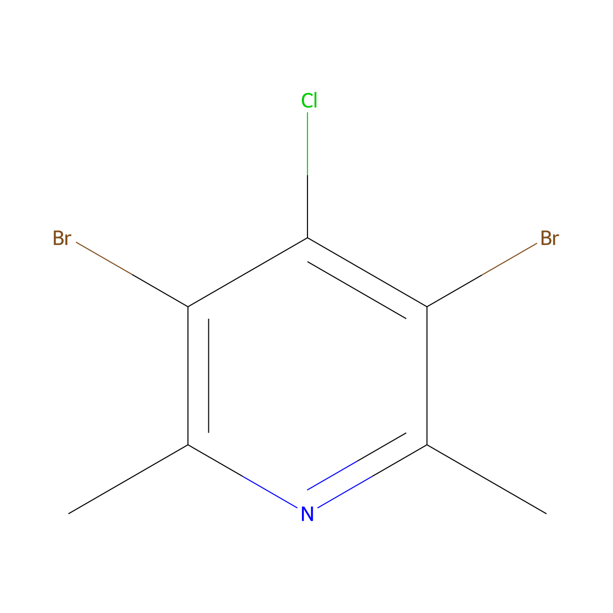 3,5-Dibromo-4-chloro-2,6-dimethylpyridine molecular structure, CAS 633318-46-4