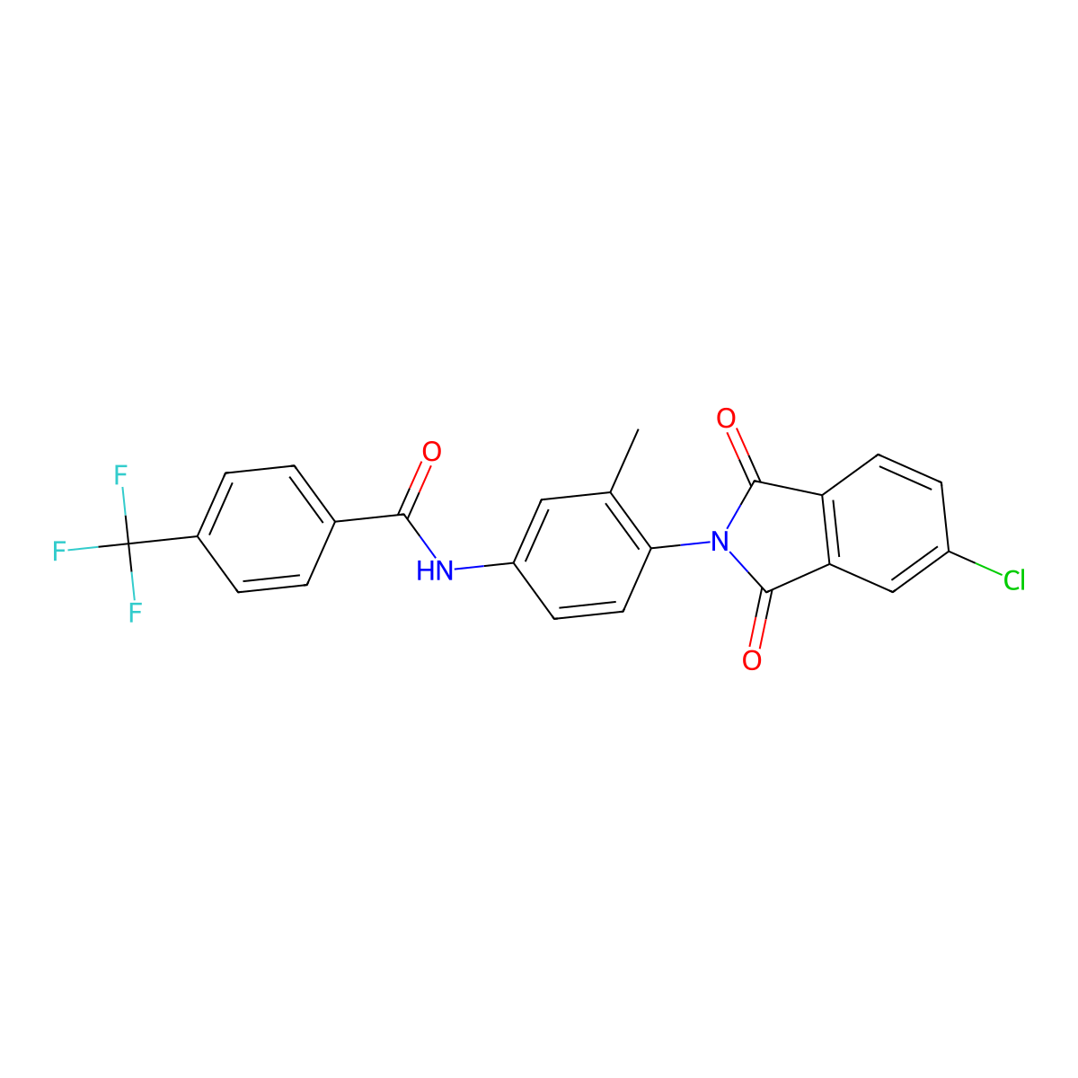 N-[4-(5-chloro-1,3-dioxo-1,3-dihydro-2H-isoindol-2-yl)-3-methylphenyl]-4-(trifluoromethyl)benzenecarboxamide molecular structure, CAS 633318-76-0