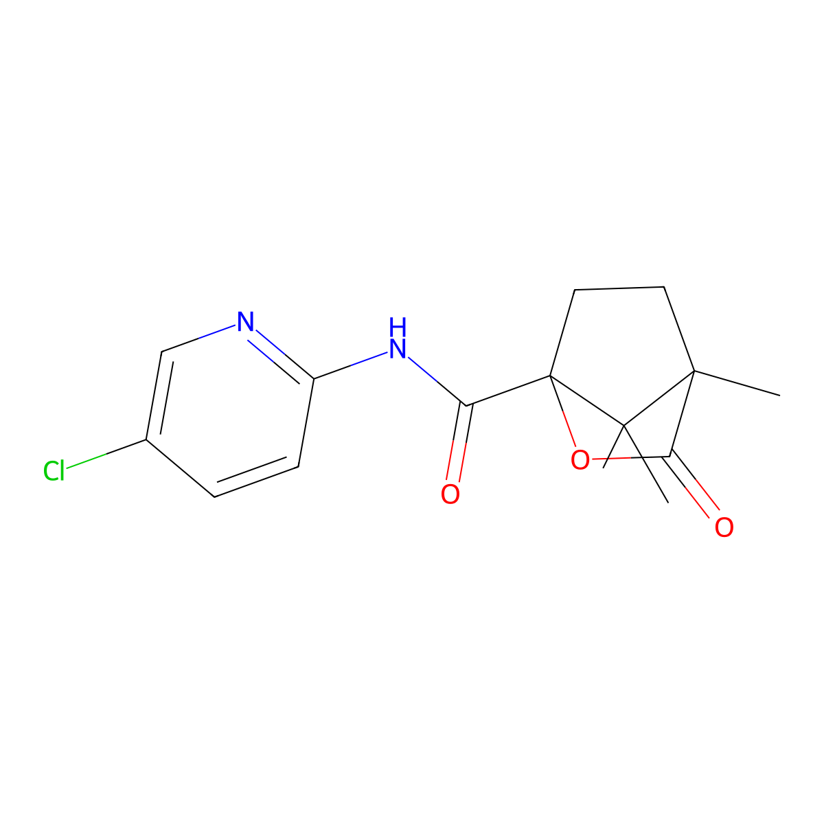 N-(5-chloropyridin-2-yl)-4,7,7-trimethyl-3-oxo-2-oxabicyclo[2.2.1]heptane-1-carboxamide molecular structure, CAS 633318-91-9