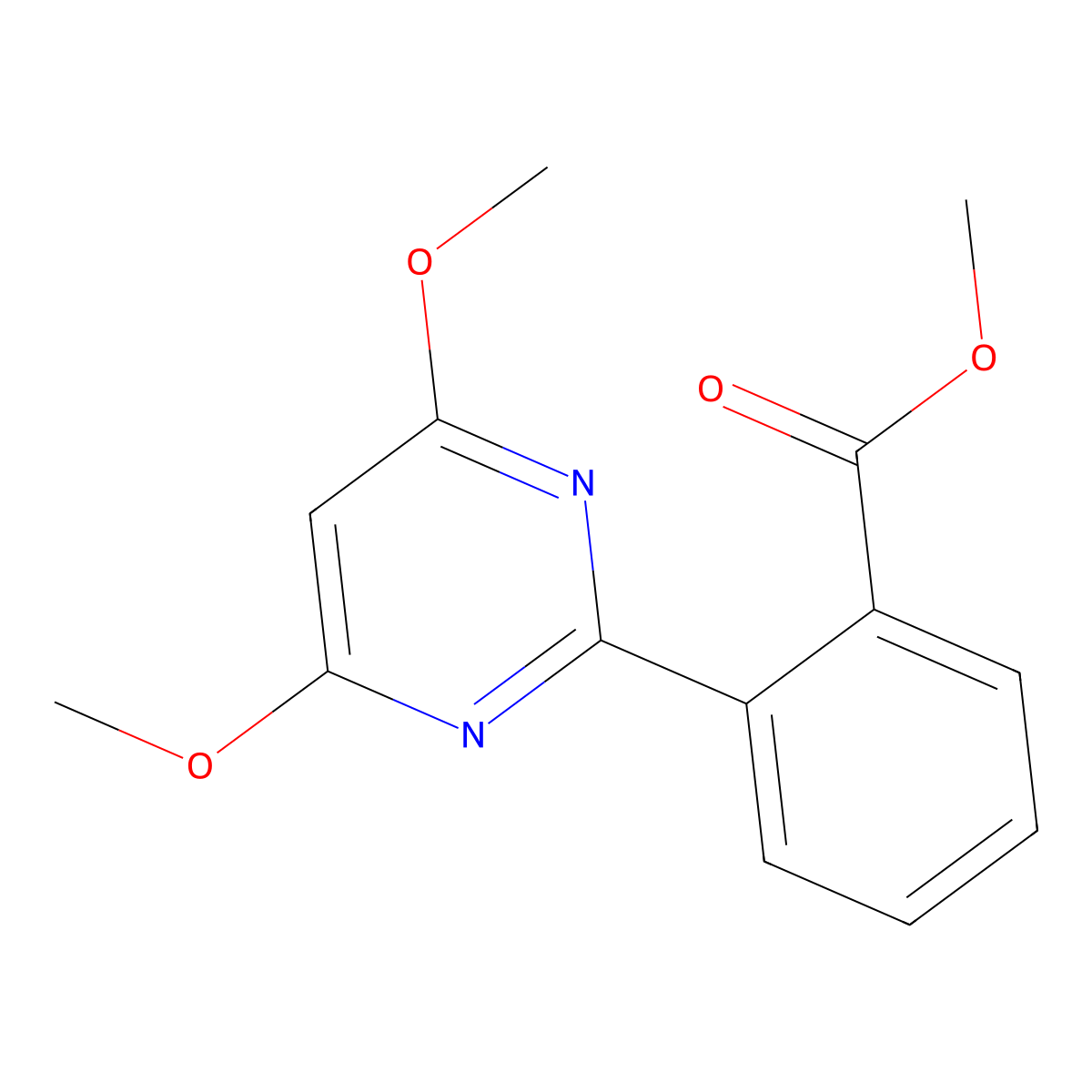 Methyl 2-(4,6-dimethoxypyrimidin-2-yl)benzoate molecular structure, CAS 633321-18-3