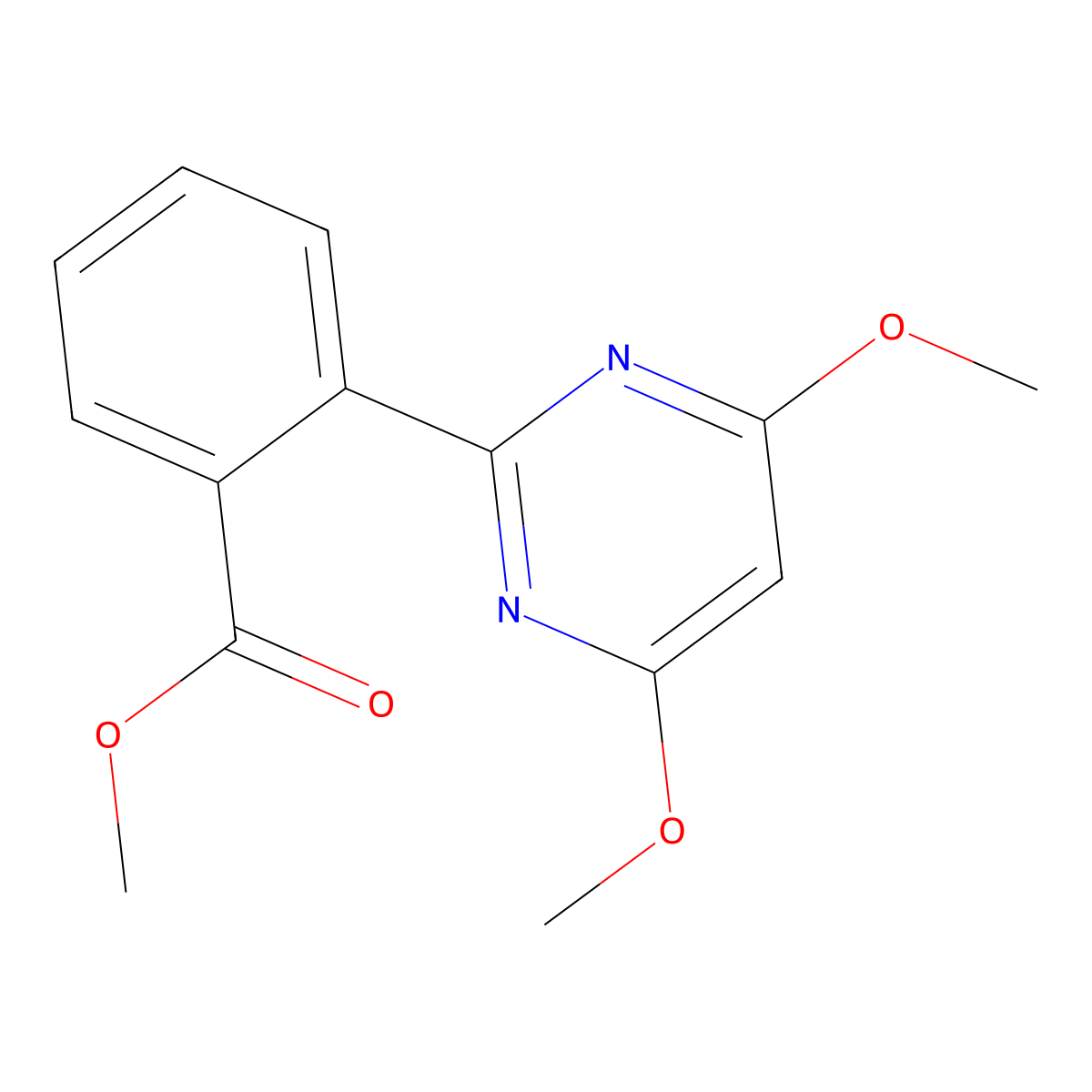 Methyl 2-(4,6-dimethoxypyrimidin-2-yl)benzoate molecular structure, CAS 633321-18-3